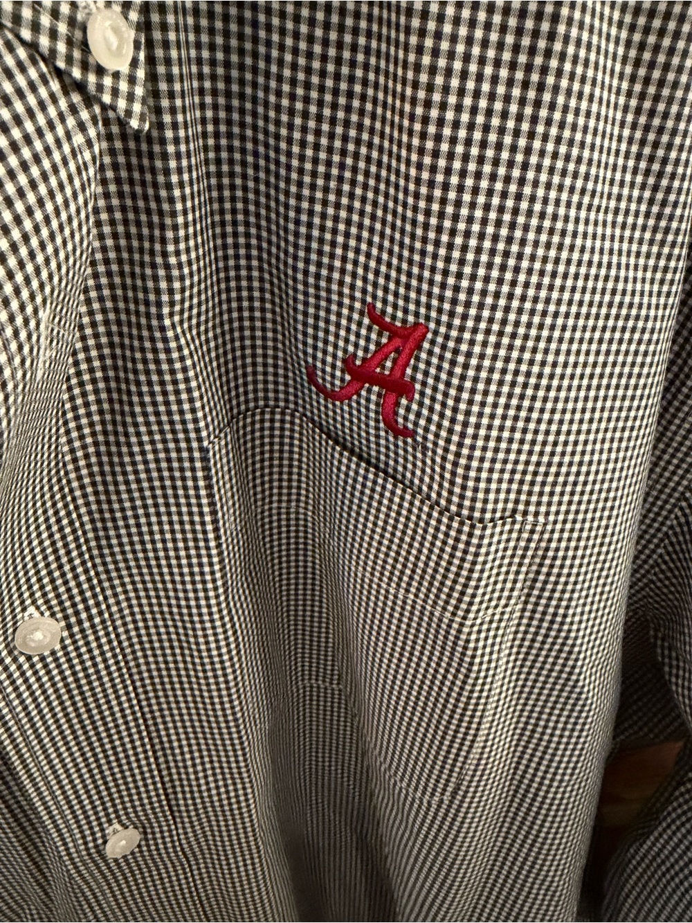 Men's Button-Down Dress Shirt - Blue Check - Picture 2 of 4